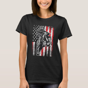 Camiseta Motocross 4 De Julio Guay Dirt-Bike Bandera Estado