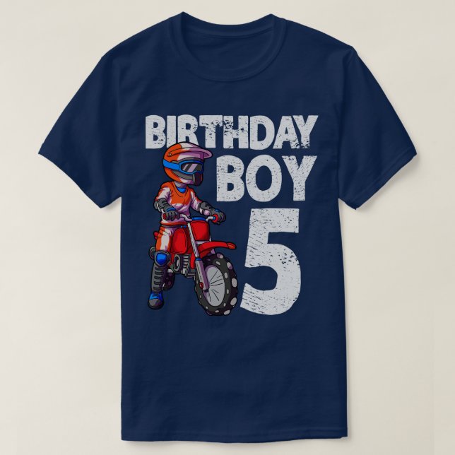 Camiseta Motocross 5º cumpleaños niños MX Bik Sucio de 5 añ (Diseño del anverso)