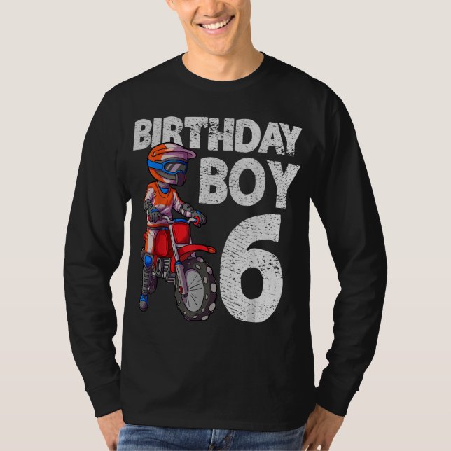 Camiseta Motocross 6º cumpleaños niños MX Bik Sucio de 6 añ (Anverso)