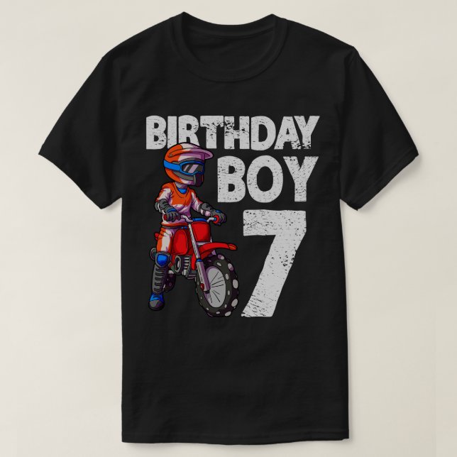 Camiseta Motocross 7 cumpleaños niños MX Bik Sucio de 7 año (Diseño del anverso)