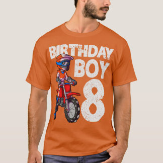 Camiseta Motocross 8 cumpleaños niños MX Bik Sucio de 8 año