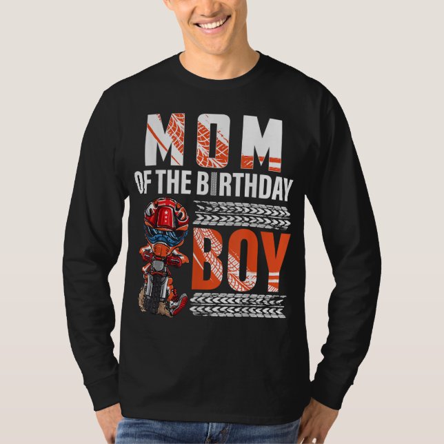 Camiseta Motocross B-day de la bicicleta sucia de mamá del  (Anverso)