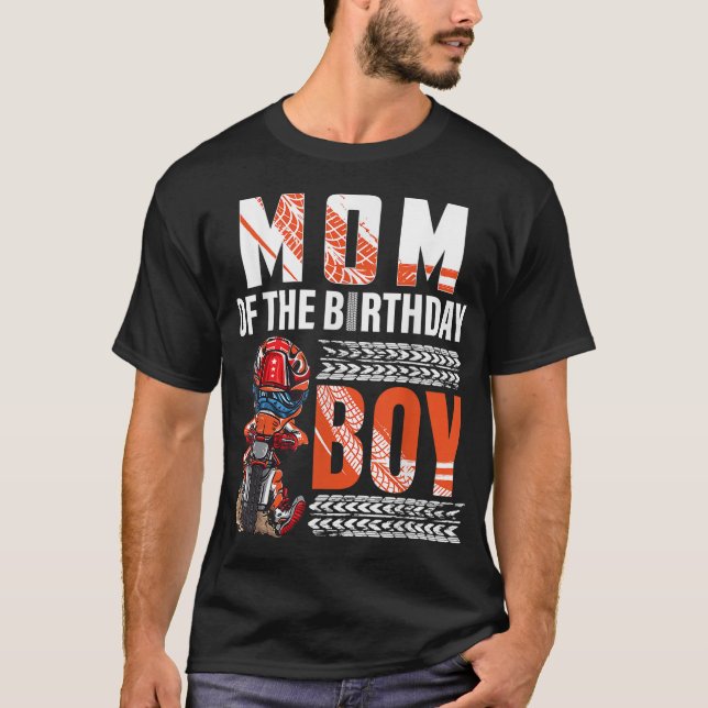Camiseta Motocross B-day de la bicicleta sucia de mamá del  (Anverso)