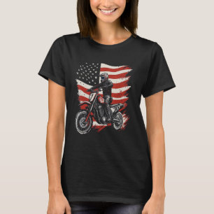 Camiseta Motocross bandera estadounidense de la bicicleta d