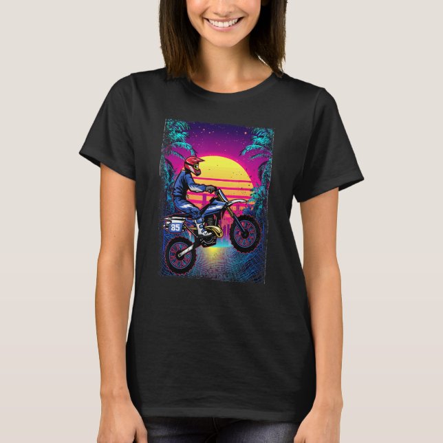 Camiseta Motocross Bike Retro Dirt Biker Road Motorcycle 90 (Anverso)