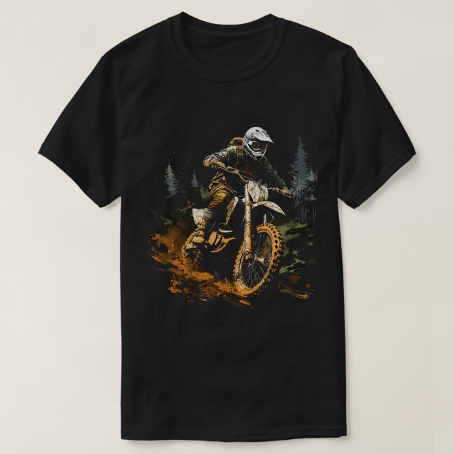 Camiseta Motocross Biker Forest Dirt Bike Hombres Gráficos (Diseño del anverso)