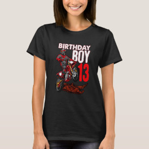 Camiseta Motocross Birthday Motorcycle Tema 13 cumpleaños