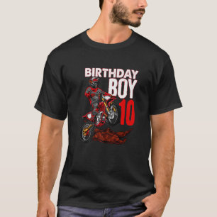Camiseta Motocross Birthday Shirt Motorcycle Themed 10th Bi