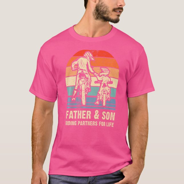 Camiseta Motocross Dad Dirt Bike Padre E Hijo Montando Part (Anverso)
