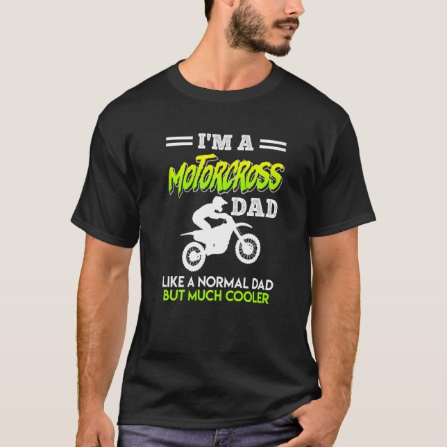 Camiseta Motocross Dad Like A Dad Normal Only Cooler Motor (Anverso)