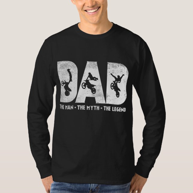 Camiseta Motocross Dad Man Myth Legend Dirt Bike Motorcycle (Anverso)