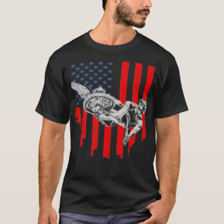 Camiseta Motocross de bandera estadounidense de cosecha vin