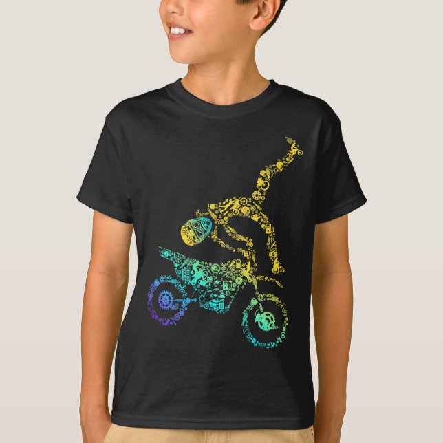Camiseta Motocross de ciclismo de suciedad colorida (Anverso)