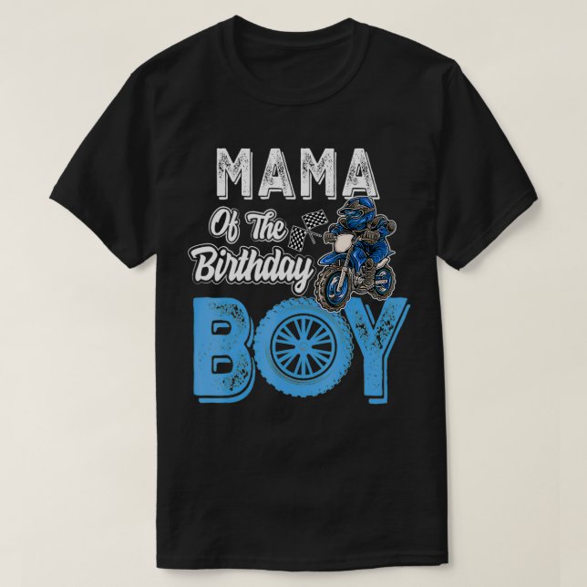 Camiseta Motocross de la bicicleta sucia mamá del cumpleaño (Diseño del anverso)