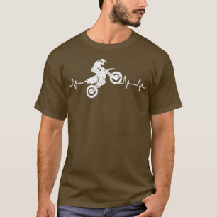 Camiseta Motocross del motociclista Dirt Bike Heartbeat
