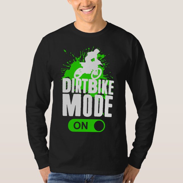 Camiseta Motocross Dirt Bike Mode On Youth Carreras (Anverso)