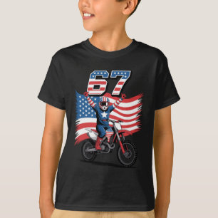 Camiseta Motocross divertido del 4 de julio bandera america