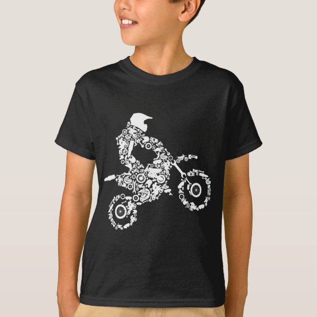 Camiseta Motocross enduro Dirt Bike Rider Boys en bicicleta (Anverso)