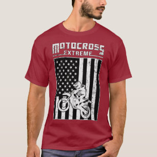 Camiseta Motocross Etreme American Flag Bike Dirt Riding