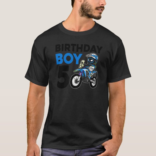 Camiseta Motocross Fiesta de cumpleaños de ciclismo de 5 añ (Anverso)