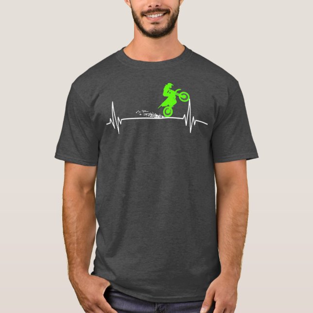 Camiseta Motocross Heartbeat Enduro Bicicleta Dirt (Anverso)