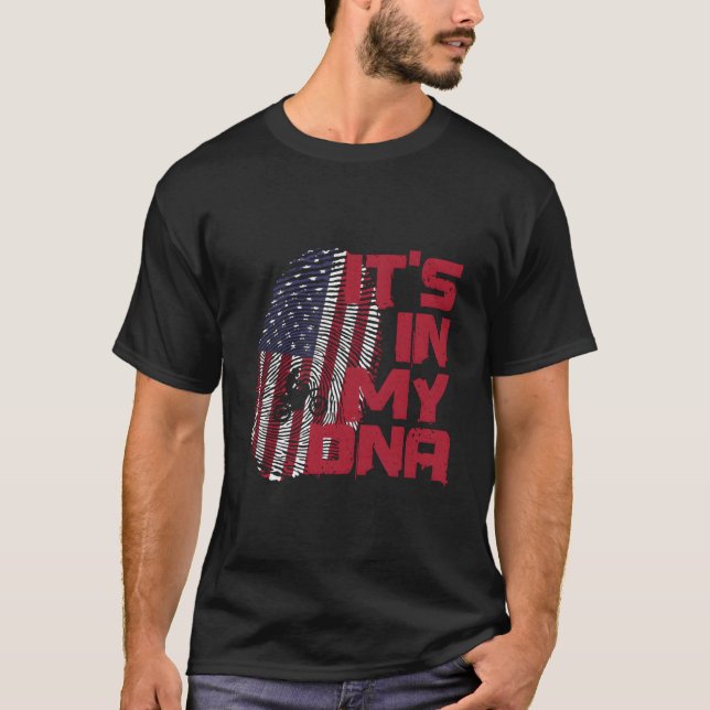 Camiseta Motocross In Dna Fingerprint American Patriot 4Th  (Anverso)