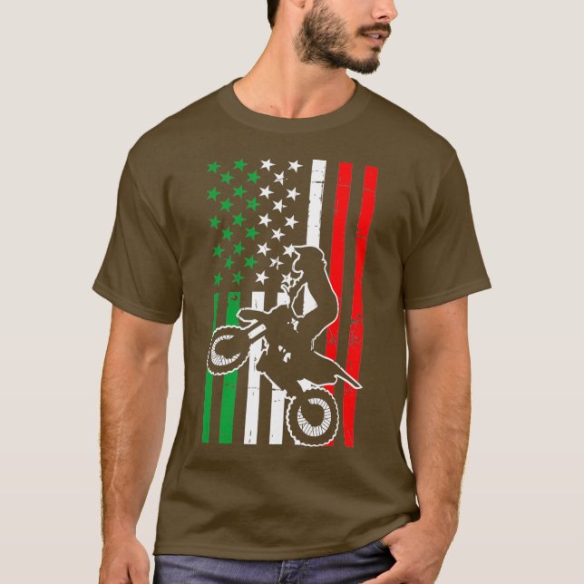 Camiseta Motocross Italia Bandera Offroad Dirtbike (Anverso)