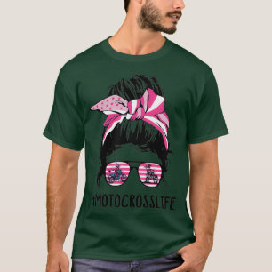 Camiseta Motocross Life Messy Bun Race Mom Motorbike