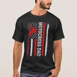 Camiseta Motocross masculino Dad American Flag Dad Motocros