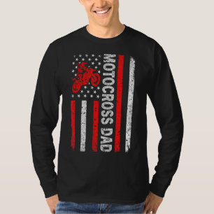 Camiseta Motocross masculino Dad American Flag Dad Motocros