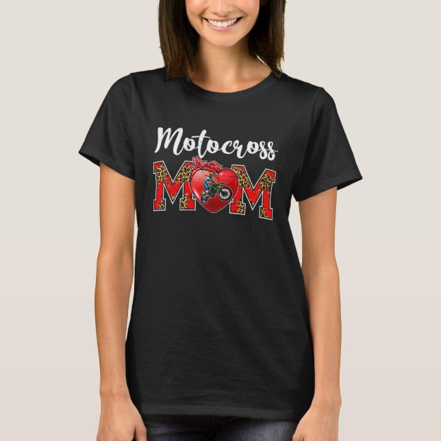 Camiseta Motocross Mom Leopard Game Day Mom Life Mother's D (Anverso)