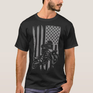 Camiseta Motocross - Motocross de la bandera estadounidense
