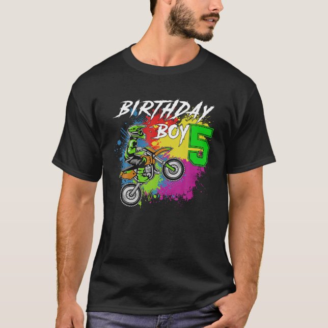 Camiseta Motocross MX 5ª Regalo Bicicleta Sucia De 5 Años N (Anverso)