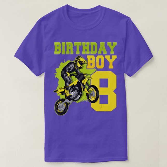 Camiseta Motocross MX 8don Gift Bike Dirt Birthda de 8 años (Diseño del anverso)