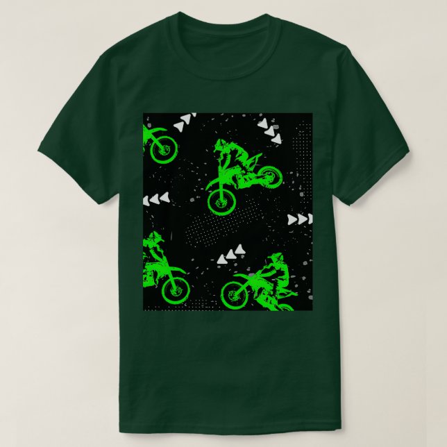 Camiseta Motocross Rider verde (Diseño del anverso)