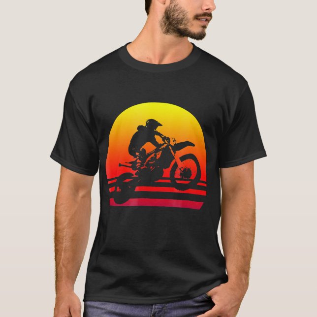 Camiseta Motocross Shirt Retro Vieja Bicicleta de tierra al (Anverso)