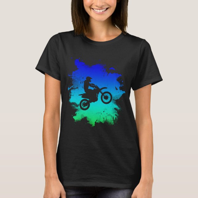 Camiseta Motocross Silhouette En Acción Por La Suciedad Fue (Anverso)