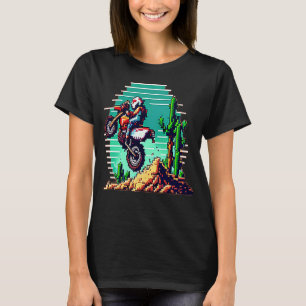 Camiseta Motocross suciedad en píxel art 1