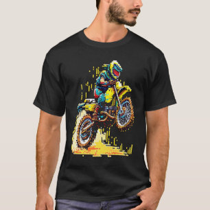 Camiseta Motocross suciedad en píxel art 2