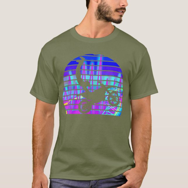 Camiseta Motocross Vaporwave Sunset Dirt Bike Synthwave (Anverso)
