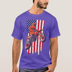 Camiseta Motocross Vintage USA Bandera estadounidense Dirt 