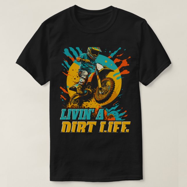 Camiseta Motocross vive una vida sucia y divertida motocicl (Diseño del anverso)