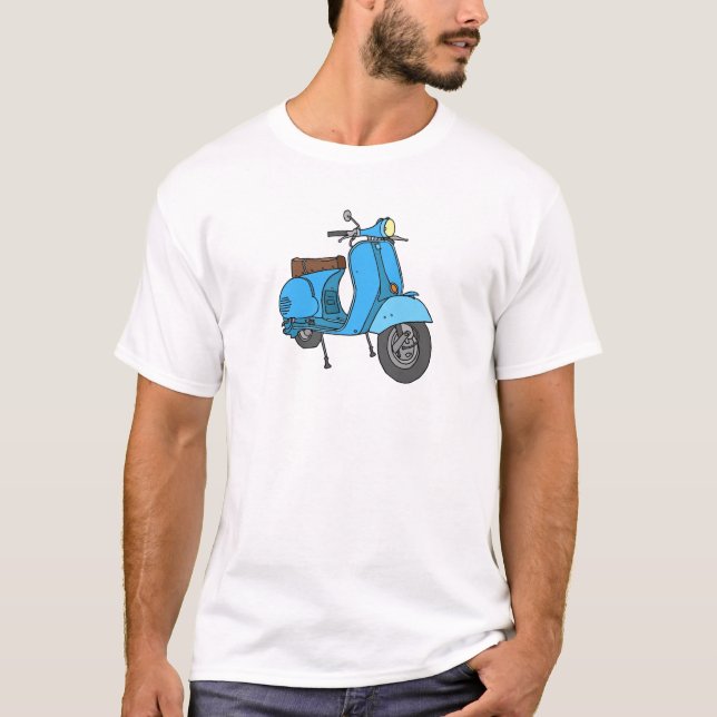 Camiseta Motoneta azul (Vespa) (Anverso)