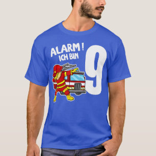 Camiseta Motor de bomberos para niños 9 cumpleaños