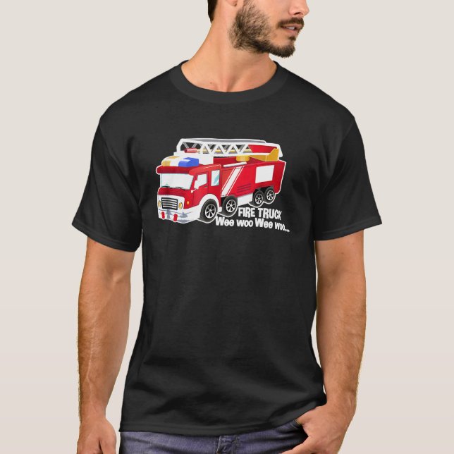 Camiseta Motor de camiones de bomberos fue Woo T-Shirt para (Anverso)