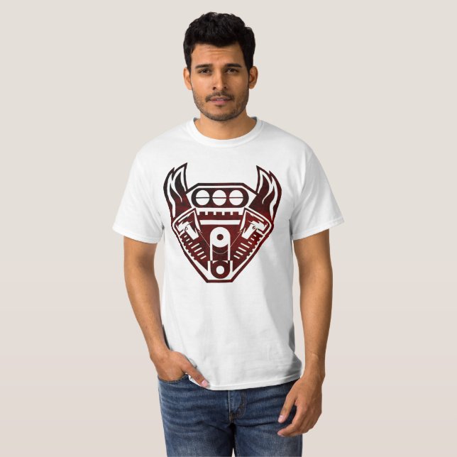 Camiseta Motor de Carreras de bloques grandes (Anverso completo)