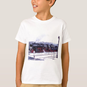Camiseta motor de la estación de locomotoras de trenes de v