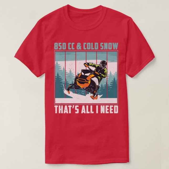 Camiseta Motor de moto de moto de nieve de 850 cc y frío (Diseño del anverso)
