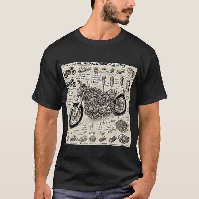 Camiseta Motor de moto hidrógeno (Anverso)