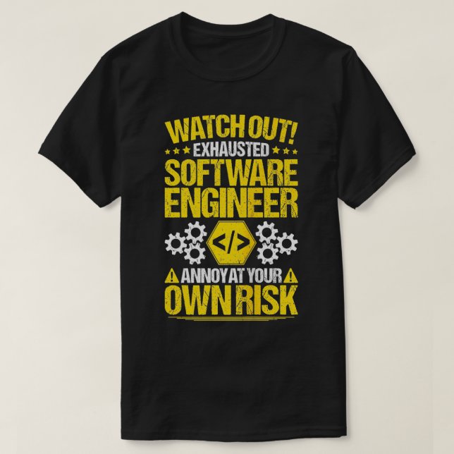 Camiseta Motor de software de riesgo propio del desarrollad (Diseño del anverso)